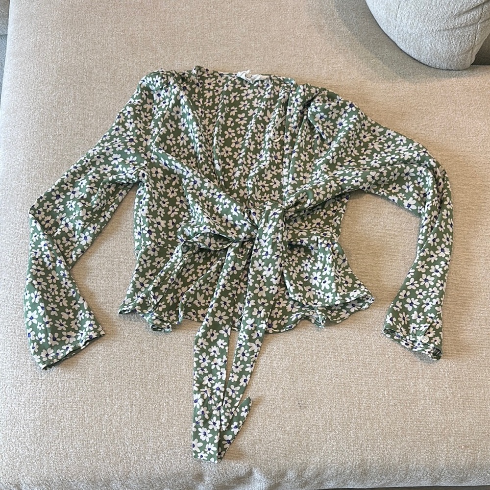 Floral Green Women's Top